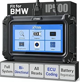XTOOL IP500 for BMW OBD2 Scanner, Full Systems Bidirectional Scan Tool with ECU C0ding, Battery Registration Tool for BMW/MiNi/RR, All Reset Services-(Injector C0ding/BMS/ABS), Lifetime Free Update