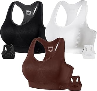FITTINRacerback Sports Bras for Women - Padded Seamless Support Bra for Yoga Gym Workout Fitness