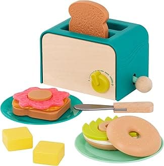 Breakfast Toaster Playset – 14Pc Brunch Set – Pop-Up Toast & Sounds – Pretend Play Toys – 3 Years + – Mini Chef - Breakfast Playset