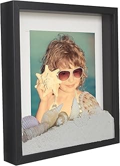 – Shadow Box Frame 11x11x1inch, Square, Black, Display 3D Frame Picture with Mount 8x8 Plexiglass for Filling, for Objects, Photos, Souvenirs, for Crafts,Baby Items, dried Flowers