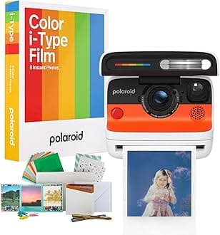 Polaroid Flip Instant Camera with Sonar Auto Focus, Retro Design (White) Bundle Color Film and Film Kit (3 Items)