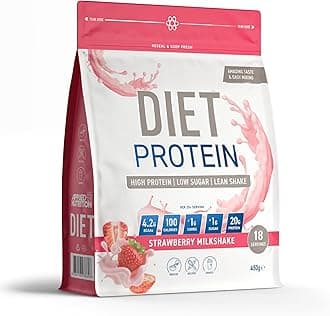 Diet Whey - High Protein Powder Supplement, Low Carb & Sugar, for Weight Management with CLA, L Carnitine, Green Tea (450g - 18 Servings) (Strawberry Milkshake)