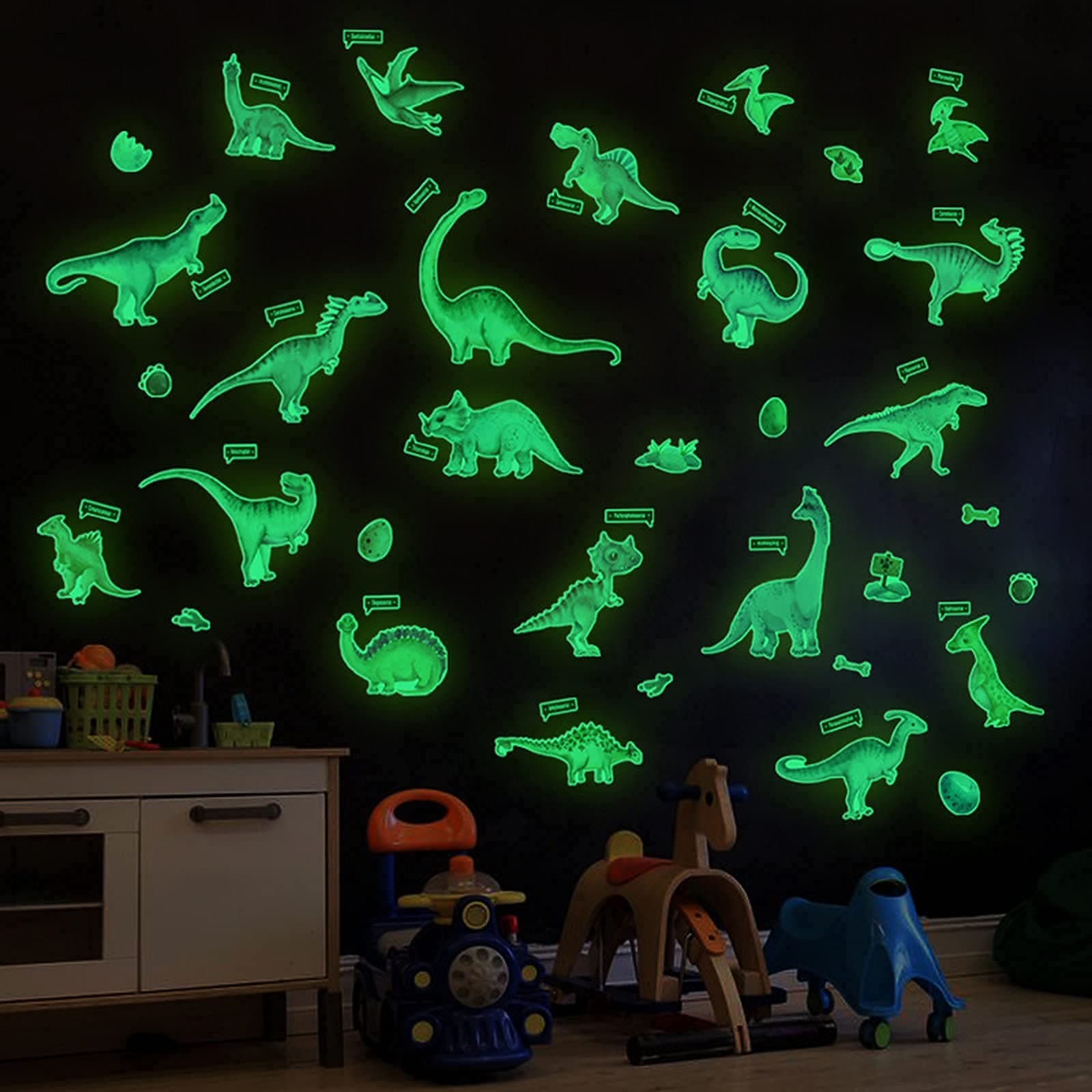 Glow in The Dark Dinosaur Wall Decals
