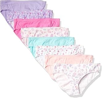 Hanes Ultimate Girls' Underwear, Pure Comfort Organic 100% Cotton Panties, Briefs & Hipsters, 8-Pack