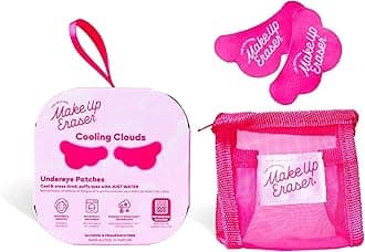 The Original MakeUp Eraser Cooling Clouds Reusable Undereye Patches - Hydroactive Technology Mask Patch Pads for Tired Puffy Eyes and Wrinkles with Mini Washbag, Set of 2