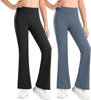 Stelle Girl's Flare Leggings High Waisted Yoga Pants Bootcut Dance Casual Pants Activewear Kids Bell Bottoms
