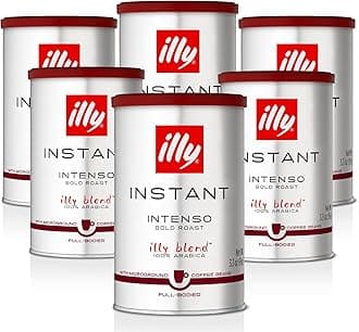 Intenso Instant Coffee, Dark Roast, 100% Arabica, Intense Taste, Ideal for Americano, 95g x 6