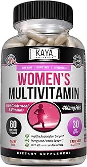 Women's Multivitamin, Overall Healthy Antioxidant, and Immune Support, Vitamins A, D, C, E, Biotin, Folic Acid, & Multi-Mineral, Energy & Metabolism Vitamin Supplement 60 Count