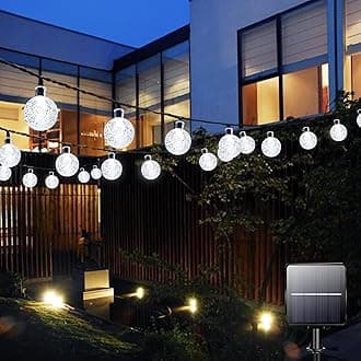 Solar Garden Lights Outdoor Waterproof, 100LED 12M/39Ft Solar Fairy Lights, Crystal Ball Lights with 8 Modes, Decorative Lighting for Home, Yard,Patio, Party, Wedding,Christmas (Cool White)