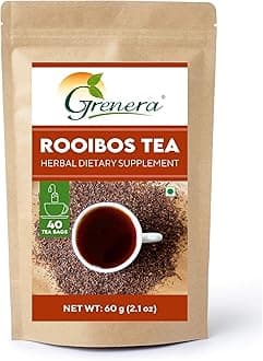 Grenera Rooibos Tea Bags (40 Dip Tea Bags) | Caffeine Free, Gluten Free, Non GMO