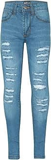 A2Z 4 Kids Girls Ripped Comfort Jeans Stretch Pants Lightweight Casual Fashion for Kids Age 3-14 Years