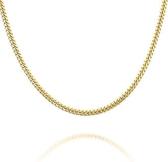 PAVOIItalian Solid 925 Sterling Silver, 22K Gold Plated Chain Necklaces | Snake, Square Box, Cable, Super Flex Curb, Miami Cuban and Rope Diamond-Cut Herringbone Necklace for Women and Men | MADE IN ITALY