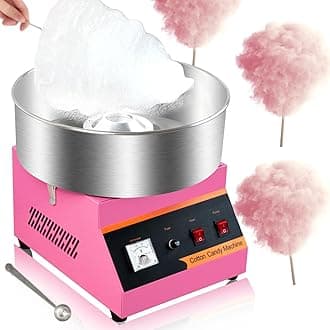 Commercial Cotton Candy Machine 110V 1000W, Fast Heating (3 Mins Preheat) Stainless Steel Cotton Candy Maker, Easy to Operate & Clean for Kids Birthday Party, Supermarket Event, Commercial Use