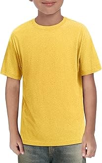 Haloumoning Boys Short Sleeve Shirts Kids Summer Crewneck T-Shirts Casual Tops Tees 5-14 Years