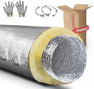 Cuchiilo 10 Inch Insulated Duct,10 inch Insulated Flexible Duct 25 Feet Long R-4.2,Insulation AC Flex Duct, for Heavy Duty HVAC & Exhaust Ductwork