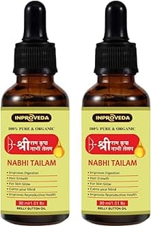 Inproveda Sri Ram Kripa Nabhi Tailam | Ayurvedic Navel Oil for Digestion & Detox, Stress Relief, Better Sleep, Bloating Relief & Energy Balance | 100% Herbal Therapy || With Herbal Ingredients | नाभि तेल | Combo Pack 02 x 30ml = 60ml