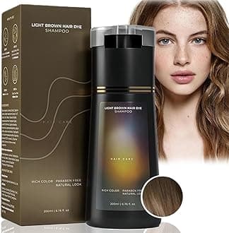 Hair Care Instant Dye Shampoo, Light Brown, Semi Permanent, 3 in 1 Shampoo for Color Treated Hair, Covers Grey, 200 ml (Pack of 1)