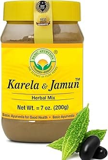 Basic Ayurveda Karela & Jamun Powder Mix | Bitter Gourd & Indian Blackberry | 7.05 Oz (200g)