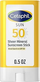 CETAPHIL Sheer Mineral Sunscreen Stick for Face & Body, 0.5oz, 100% Mineral Sunscreen: Zinc Oxide & Titanium Dioxide