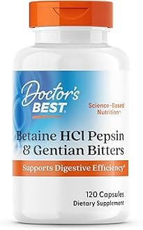 Doctor's Best Betaine Hcl Pepsin & Gentian Bitters (Support Digestive Health) - 120 Caps