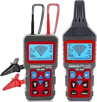 NOYAFA nf-826 Underground Cable Locator, Wire Tracking Detector, wall and Underground Pipeline Wire Detector. Fuse, Switch, Short Circuit Breaker Fault Finder/Rechargeable Underground Wire Detector