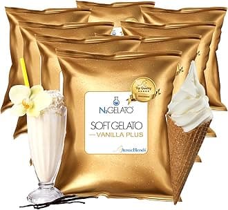 AussieBlends Vanilla Plus Soft Serve Mix, ideal for Milkshakes, Sundaes, and Frozen Desserts | 8-Pack, Imported