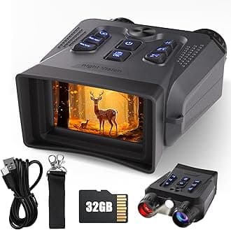 Night Vision Glasses, 4K Night Vision Binoculars for Adults, High Power 3 Inch HD Night Vision Camera, Infrared Glasses for Camping Outdoor with TF Card