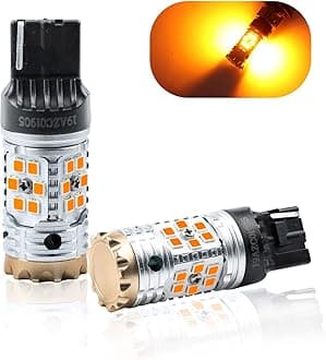 LivTee 7440 W21W WY21W LED Turn Signal Light Blinker Bulbs - Error Free Canbus - Anti Hyper Flash, Amber Yellow