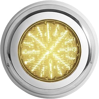 LED Stainless Steel Swimming Pool Light, UnderwaterIP68 Energy-Efficient Inground Pool Underwater Light, DC12V 36W.warm white