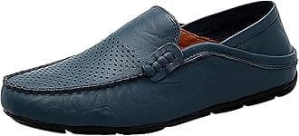 Go Tour Men's Premium Genuine Leather Casual Slip on Loafers Breathable Driving Shoes Fashion Slipper