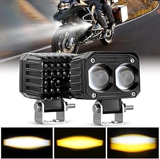 Nilight Motorcycle Driving Lights 2.5 inch White Amber Spot Beam Fog Light LED Pods IP67 Waterproof Auxiliary Offroad Lighting for Motorbike Dirt Bike e-Bike Scooter Snowmobile ATV UTV SUV Truck