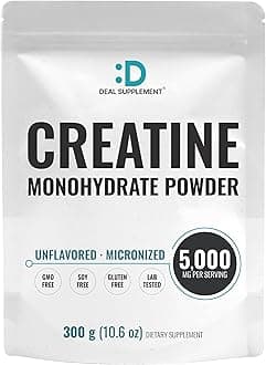 Instant Creatine Monohydrate Powder, 5g Per Serving – 60 Servings | Micronized, Unflavored, Fast Absorbing Formula | Filler Free, Non-GMO, Keto Friendly, Vegan