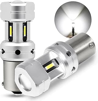 PHINLION 1156 LED Reverse Bulbs White, 3600 Lumens 500% Super Bright P21W BA15S 7506 1141 LED Backup Light Replacement with Projector for Car Truck RV Lawn Mower Tractor, Pack of 2