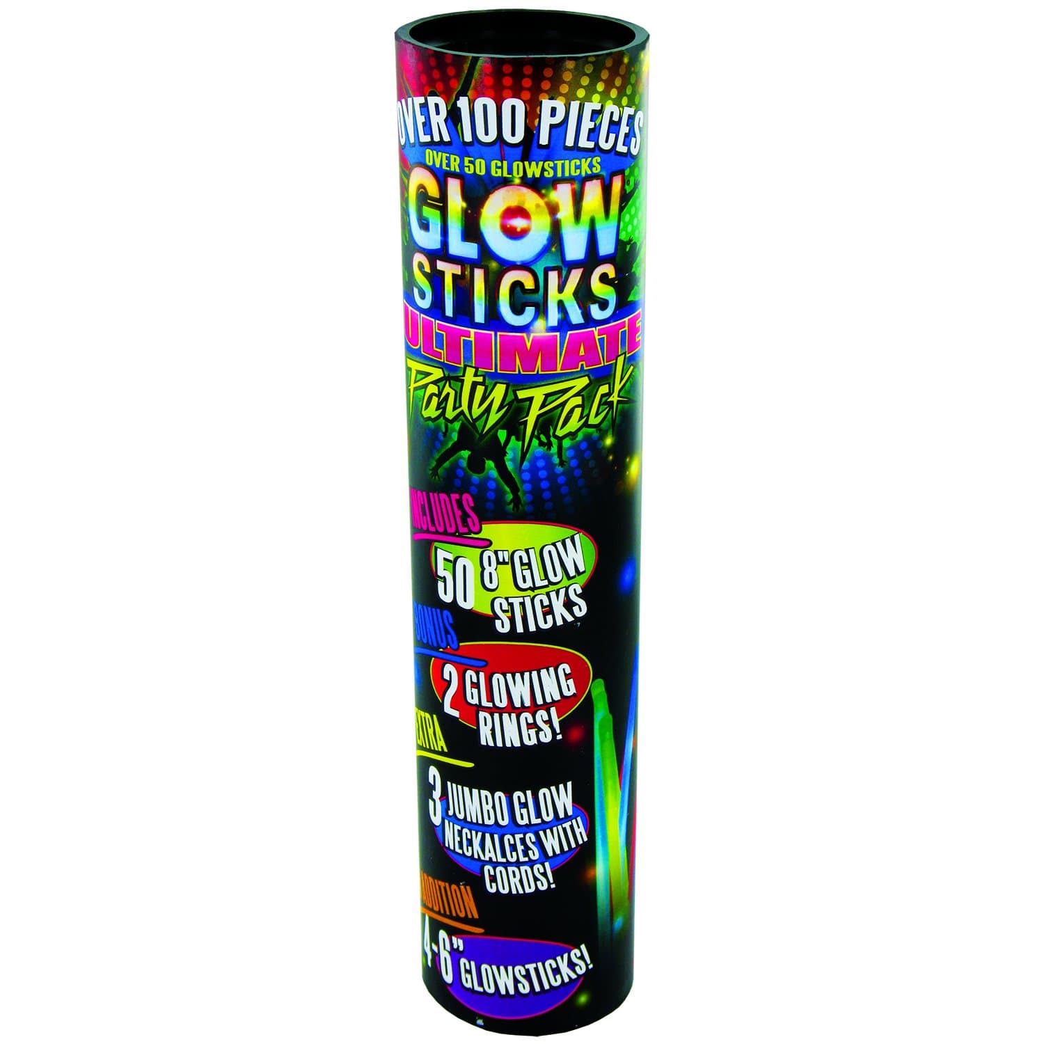 It's My Year Glow Stick Tube Pack (100-Piece), Multicolor (ULT-GLO)