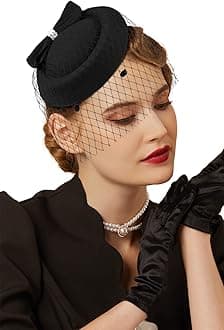 VINTAGE FEATHER PILLBOX HAT