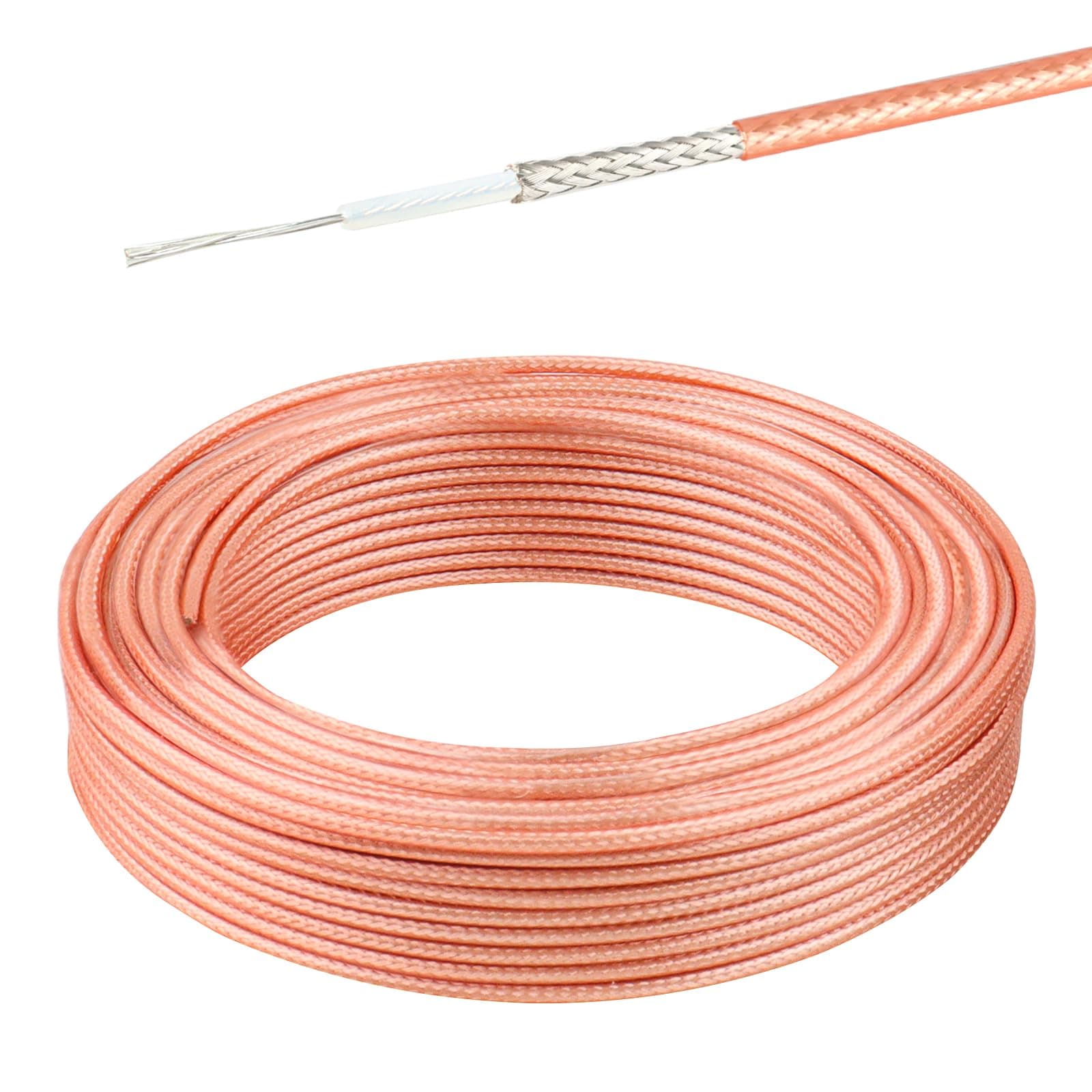 RG-316 Coax Cable 50 ft, Thin RF Coaxial Cable Flexible Lightweight Low Loss Coaxial Coax Cable, Brown