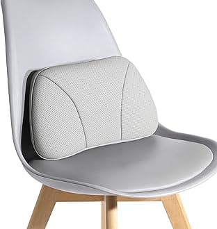 Genuine Leather Lumbar Support Pillow,Back Pain Relief Cushion,fits Tightly Around Waist,Real Cowhide,Memory Foam,fit Car Drive,Office Chair,Rest seat,Improve Posture,Portable,15.5''Lx 8.7''H