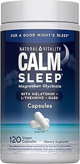Calm Sleep Capsules | Magnesium with Melatonin, L-Theanine & GABA Supplement | for a Good Night's Sleep | Non-GMO, Gluten Free & Vegan | 120 Count