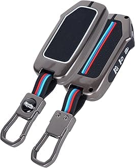 Auto Thrill Premium Metal Key Cover for Kia Seltos 2024/2023 Facelift HTX, Carens X Line, Sonet Facelift - 4 Button Smart Key (Black)