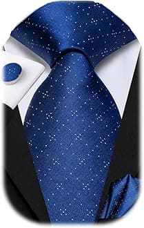 Dubulle Silk Ties Set for Men Formal Paisley Striped Necktie Pocket Square Cufflinks 3PCS Sets Wedding Business Party