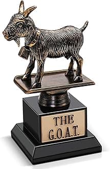 Flexzion The Goat Trophy Award - Greatest of All Time Funny Trophy for Adults, Engraved Plate with Statue, Unique Recognition Gift Plaque for Fantasy Sports, Employee, Teacher, Boss, Friend, & More