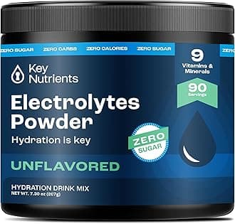 KEY NUTRIENTS Electrolytes Powder No Sugar - Unflavored Electrolyte Powder - Keto Electrolytes Powder - Unflavored Electrolytes - Hydration Powder - 90 Servings, Post Workout & Recovery