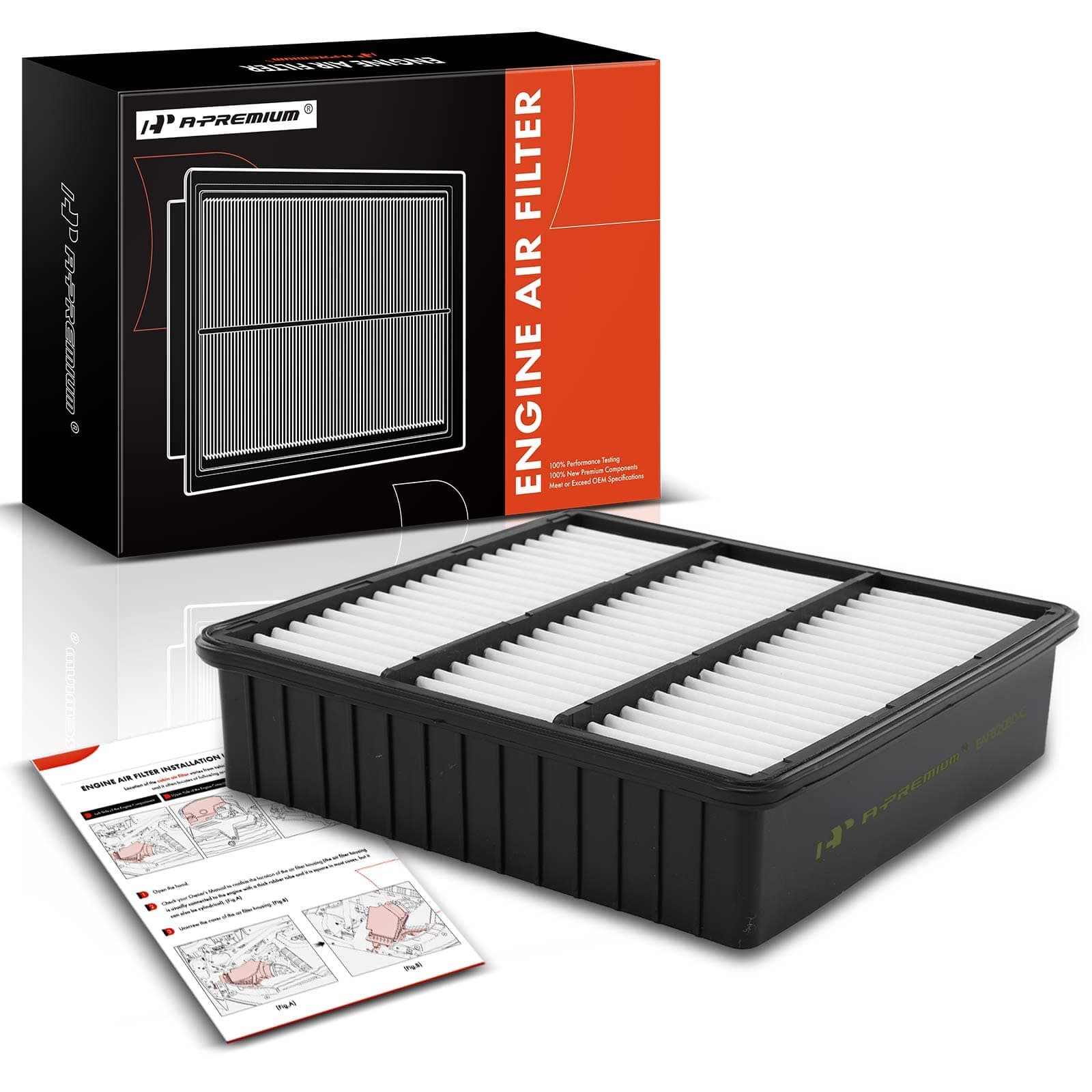 Engine Air Filter Compatible with Mitsubishi Lancer 2002-2007 2011, Mirage 1997-2002, Outlander 2003-2006