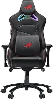 ASUS ROG SL301CW Chariot X Core Gaming Chair Memory Foam Lumbar Support, 4D Adjustable Armrest, Reclining Backrest, Breathable Leatherette Material, Durable PU Casters (Chariot X Core, Grey)