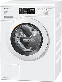 Miele WTD163 8 Kilogram Washer Dryer - Freestanding, Front-Loading Washer Dryer Combo with 1500 rpm Spin, PerfectCare Technology and CapDosing, D Rated Energy Efficiency, in Lotus White