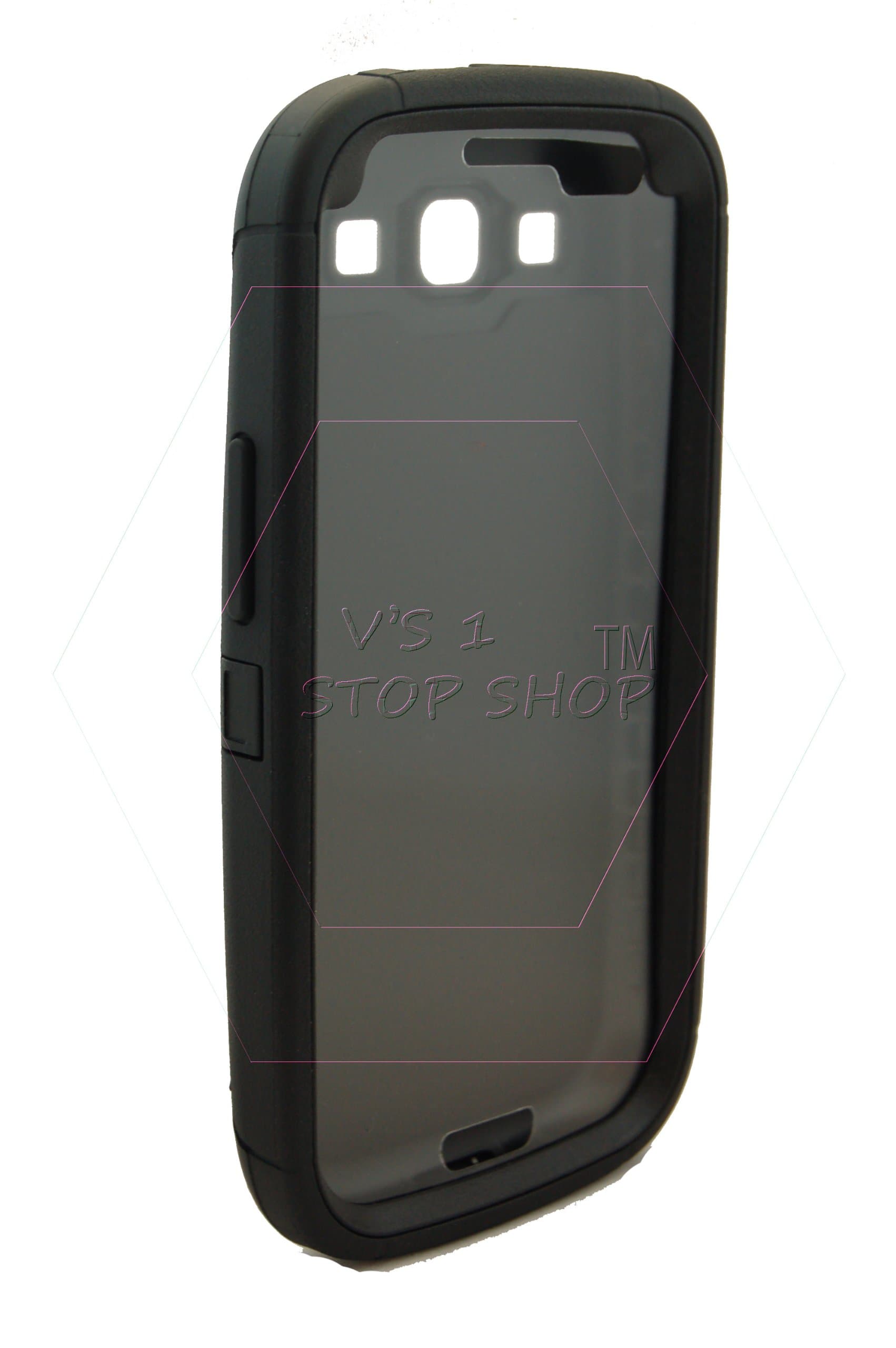 Samsung Galaxy S3 Protector - Generic for Otterbox Defender Series - (Midnight ( Black / Black ))