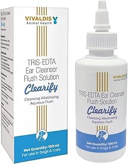 Clearify Tris EDTA Ear Cleaner for Dogs & Cats | Dog Ear Drops & Cat Ear Cleaning Solution | Removes Wax, Dirt & Odor | Relieves Itching & Irritation - 100ml