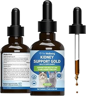 Pet Wellbeing - Gold Kidney Support for Cats - Natural Support for Feline Kidney Health - 2 oz (59 ml)