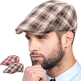 LADYBRO 2Pack Unisex Flat Cap Newsboy Hats for Men Women, Summer Casual Adjustable