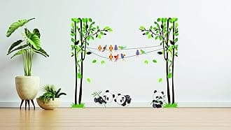 Kaushiki Collection Beautiful Panda Family with Tree Wall Sticker (51cm x 60cm) (Desg-27)